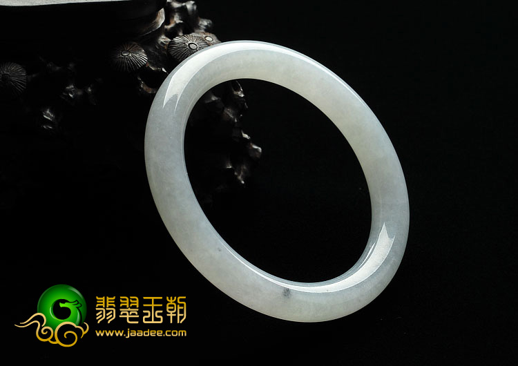 糯冰种晴水缅甸翡翠A货圆条手镯（56.7mm）