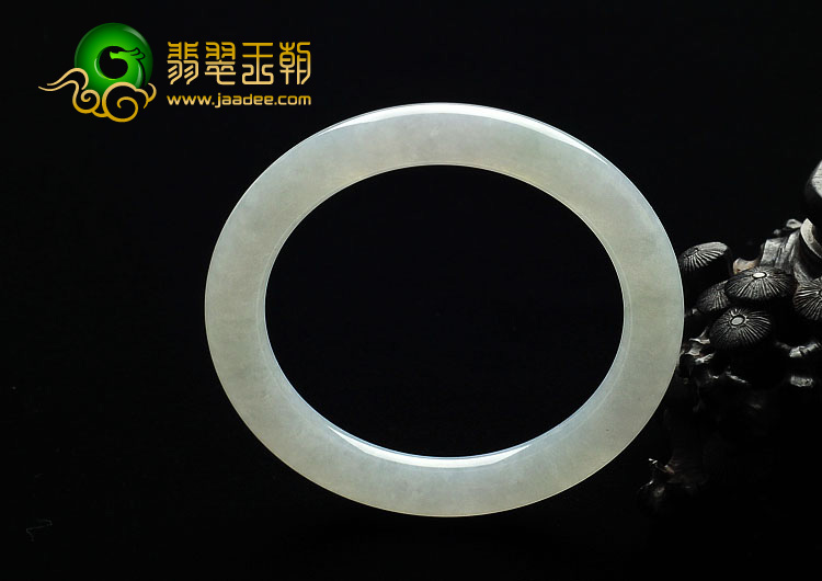 糯冰种晴水缅甸翡翠A货圆条手镯（56.7mm）