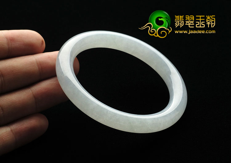 糯冰种晴水缅甸翡翠A货圆条手镯（56.7mm）