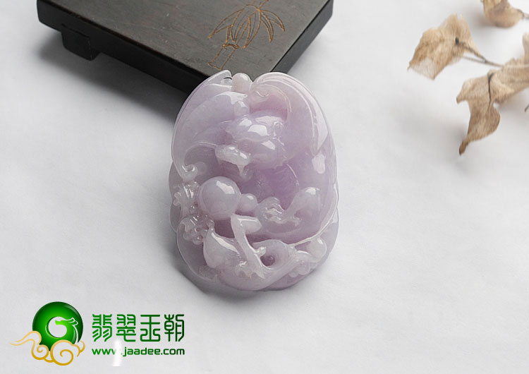 糯冰种紫罗兰缅甸翡翠A货飞龙在天挂件