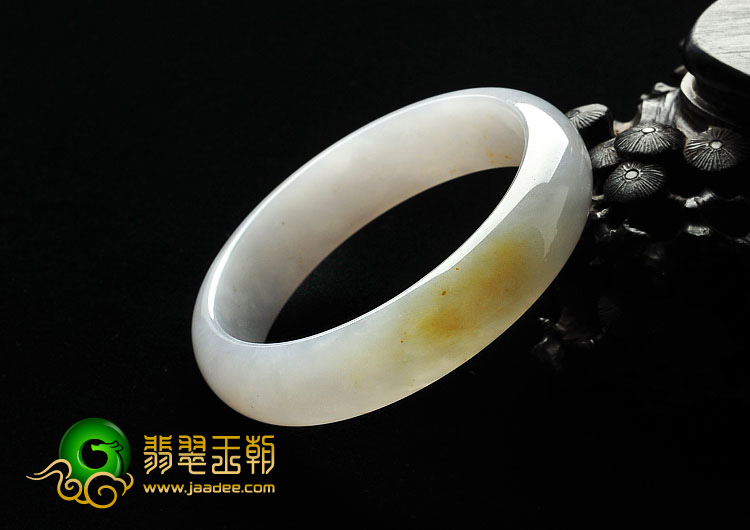 糯冰种紫罗兰黄翡缅甸翡翠A货手镯（57.6mm）