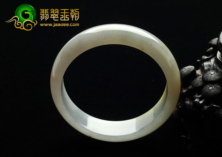糯冰种飘黄翡缅甸翡翠A货手镯（54.2mm）