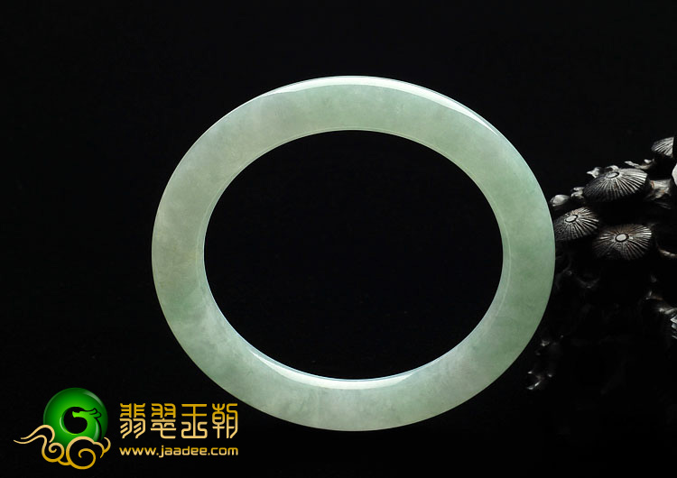 糯冰种晴水缅甸翡翠A货圆条手镯（53.3mm）