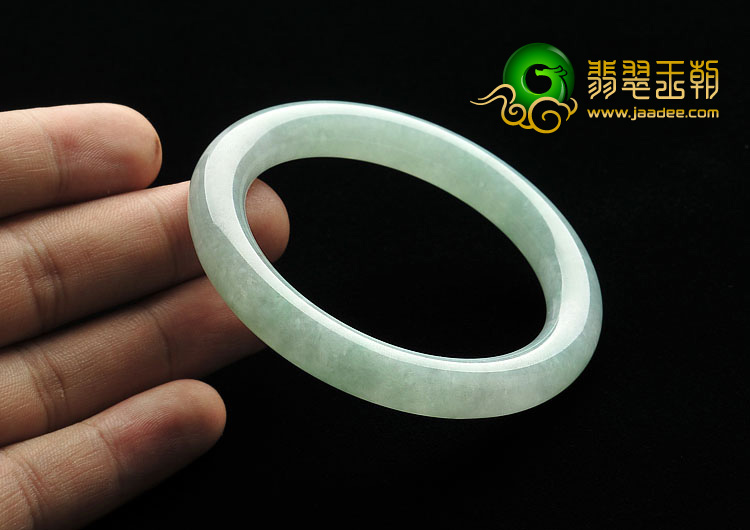 糯冰种晴水缅甸翡翠A货圆条手镯（53.3mm）