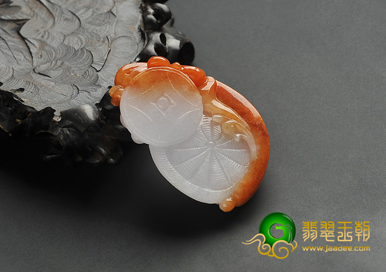 糯冰种红黄翡缅甸翡翠A货望子成龙挂件