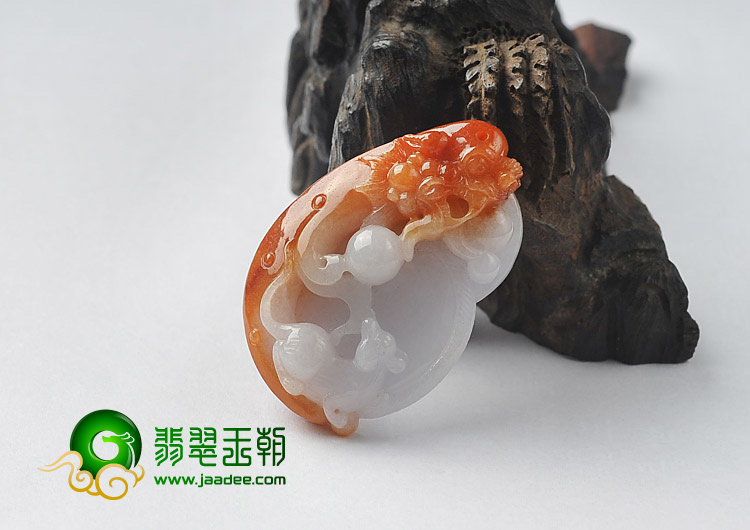 糯冰种红黄翡缅甸翡翠A货望子成龙挂件