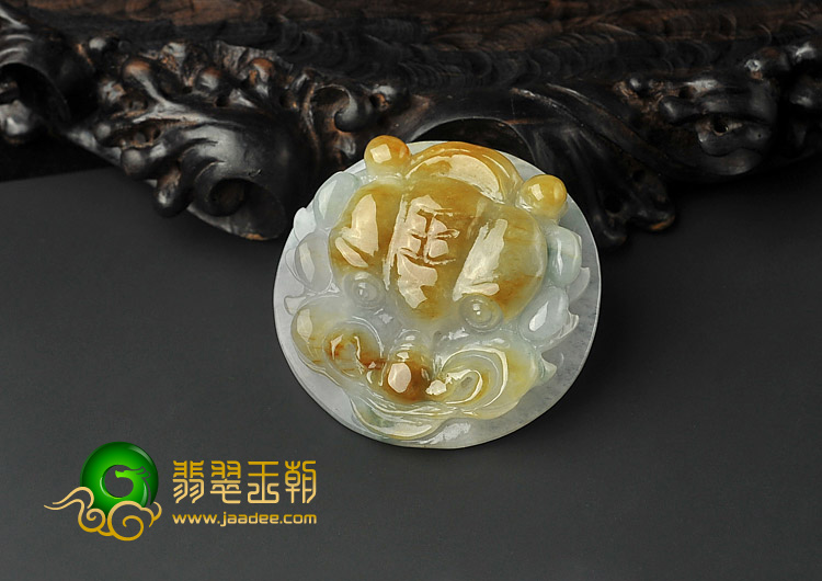 糯冰褐黄翡缅甸翡翠A货虎牌挂件