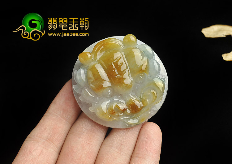 糯冰褐黄翡缅甸翡翠A货虎牌挂件
