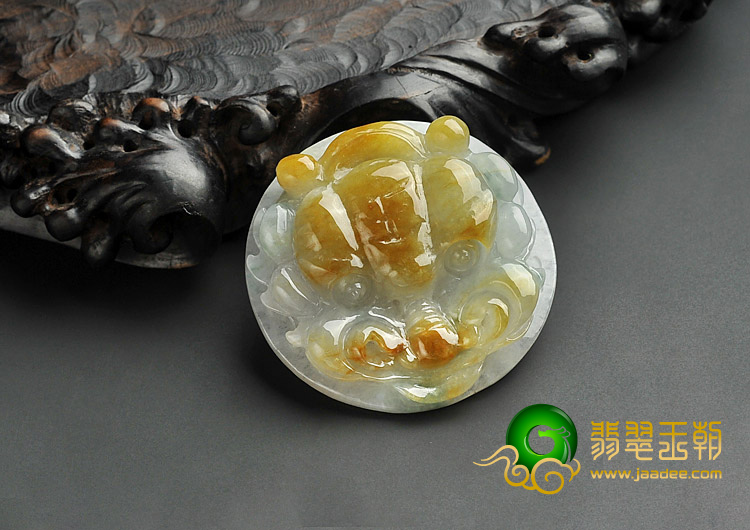 糯冰褐黄翡缅甸翡翠A货虎牌挂件