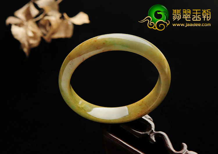 糯冰种褐黄翡缅甸翡翠A货手镯（58mm）