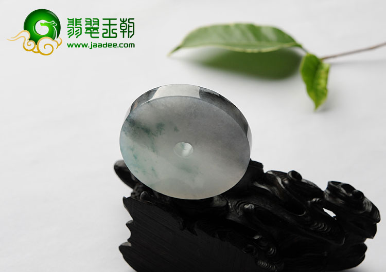 糯冰种飘花缅甸翡翠A货平安扣挂件