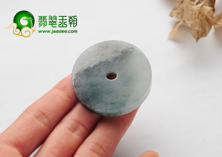糯冰种飘花缅甸翡翠A货平安扣挂件