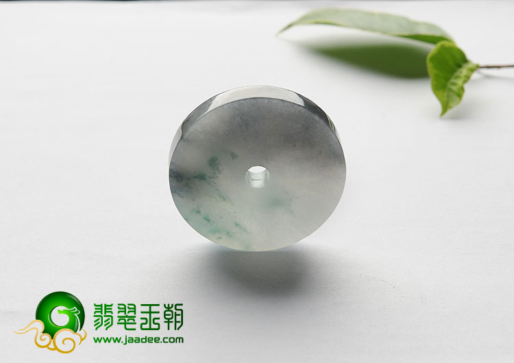 糯冰种飘花缅甸翡翠A货平安扣挂件