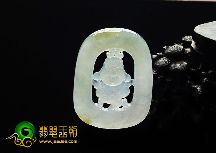 冰种晴水缅甸翡翠A货佛头挂件