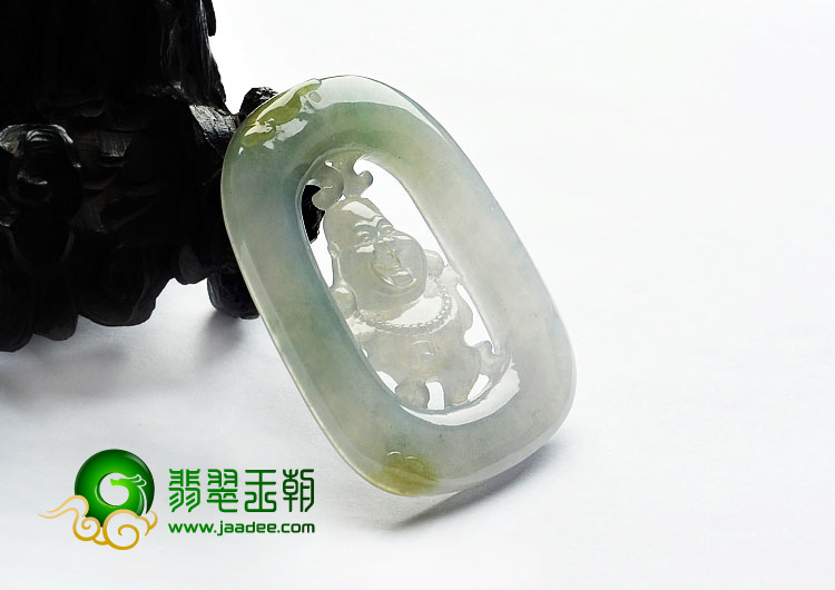 冰种晴水缅甸翡翠A货佛头挂件