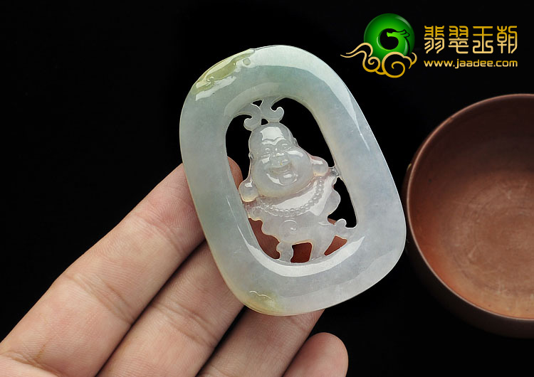 冰种晴水缅甸翡翠A货佛头挂件