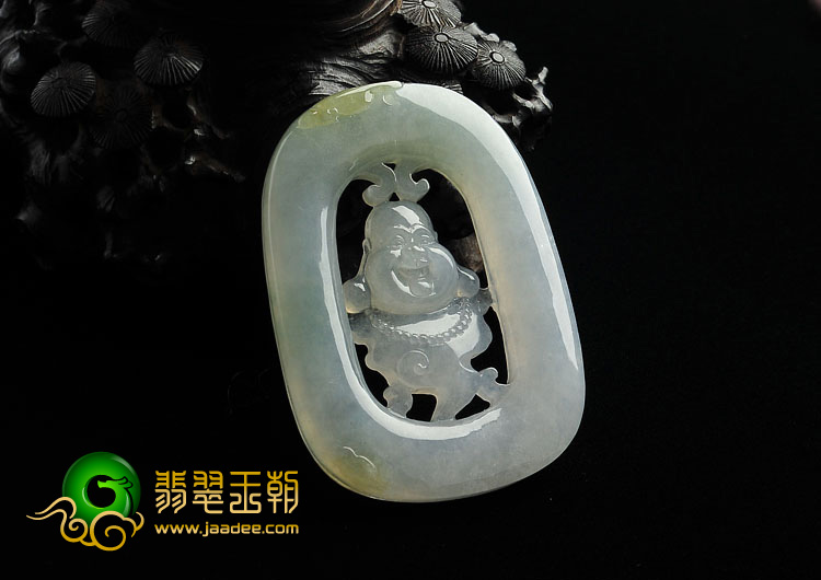 冰种晴水缅甸翡翠A货佛头挂件