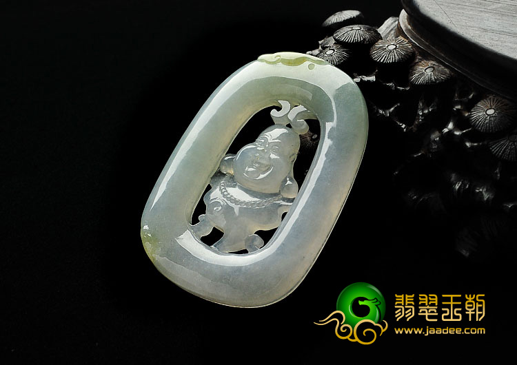 冰种晴水缅甸翡翠A货佛头挂件