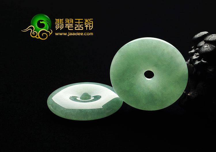 糯冰种豆色缅甸翡翠A货平安扣挂件（单价）