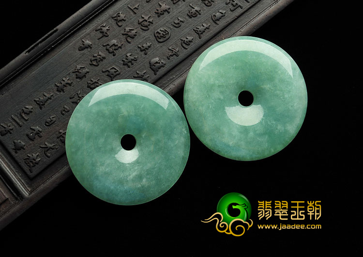 糯冰种豆色缅甸翡翠A货平安扣挂件（单价）