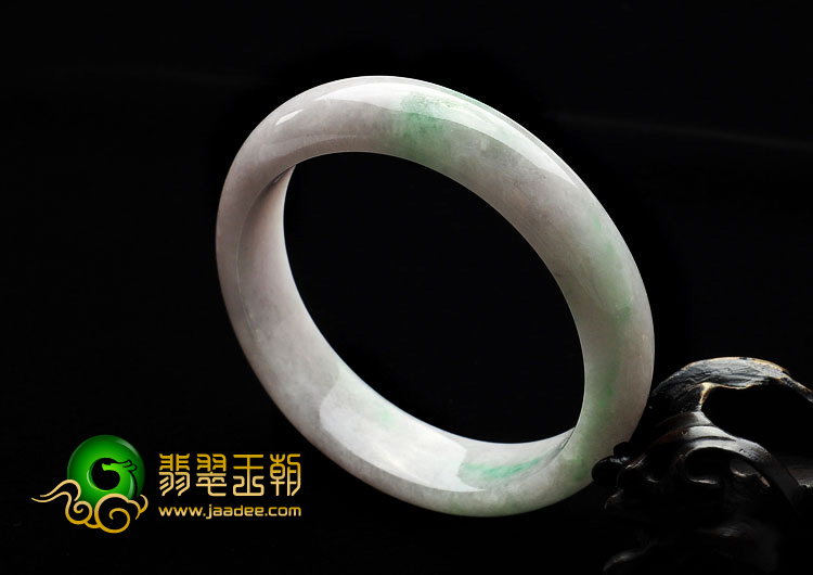 糯冰种飘翠缅甸翡翠A货手镯（57.8mm）