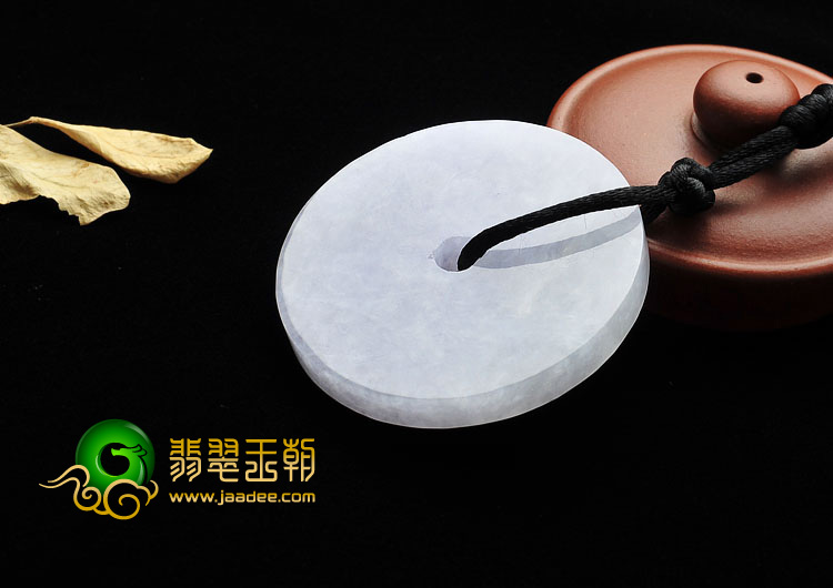 糯冰种淡紫罗兰缅甸翡翠A货平安扣挂件