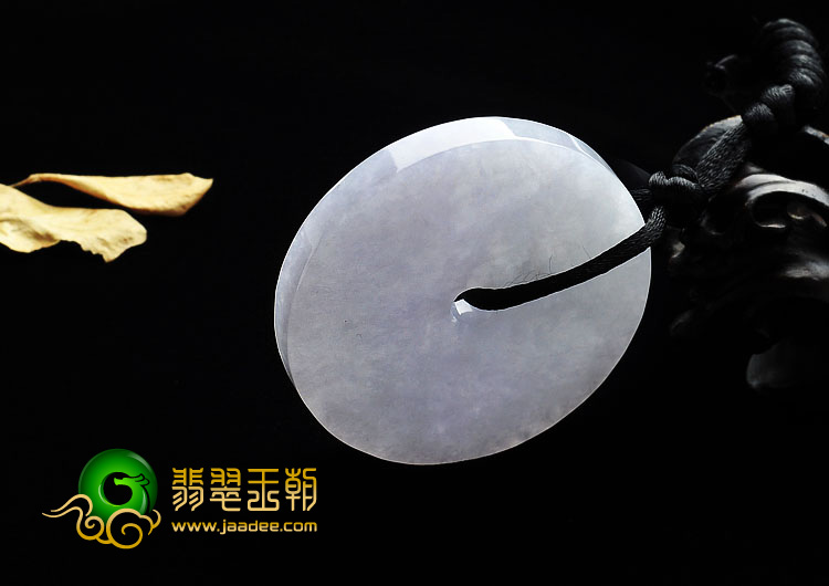 糯冰种淡紫罗兰缅甸翡翠A货平安扣挂件