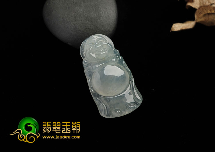 冰种晴水缅甸翡翠A货站佛挂件