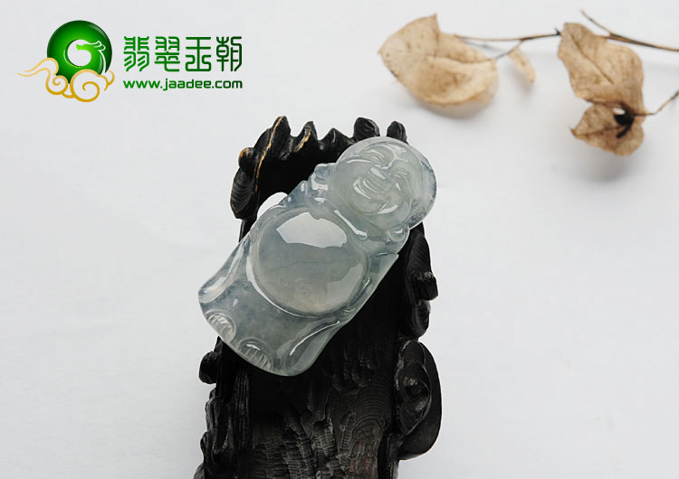 冰种晴水缅甸翡翠A货站佛挂件