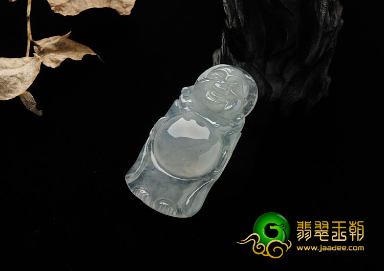 冰种晴水缅甸翡翠A货站佛挂件