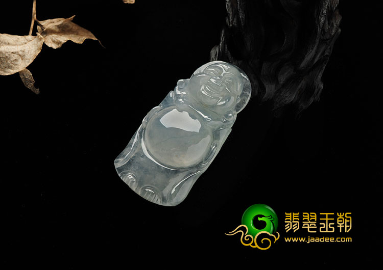 冰种晴水缅甸翡翠A货站佛挂件
