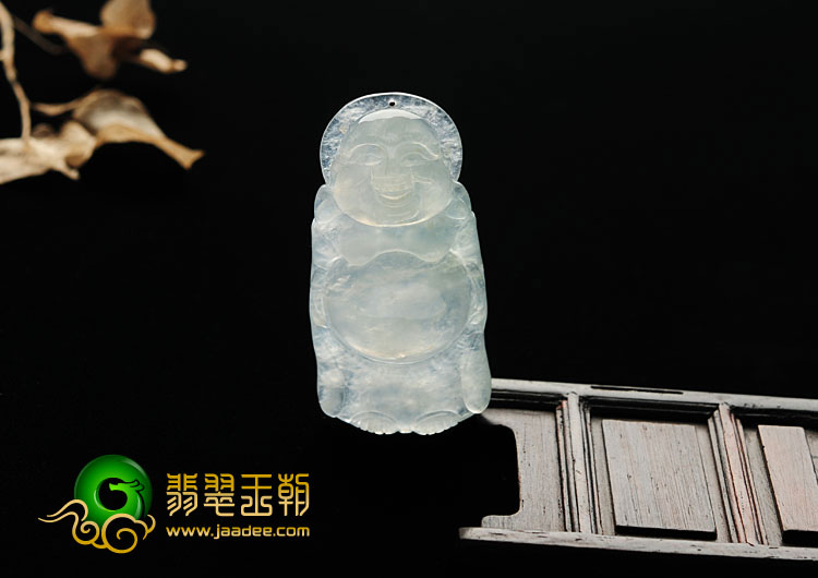 冰种晴水缅甸翡翠A货站佛挂件