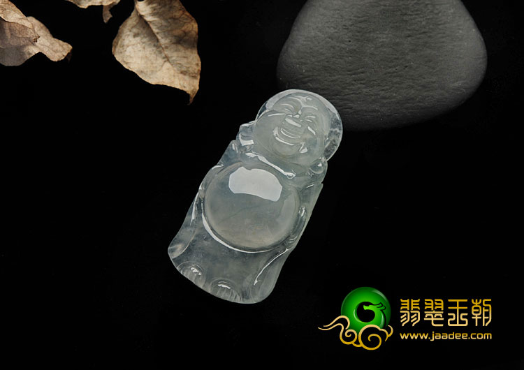冰种晴水缅甸翡翠A货站佛挂件