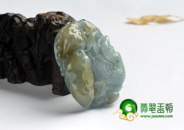 糯冰种褐黄翡晴水缅甸翡翠A货一路连科挂件