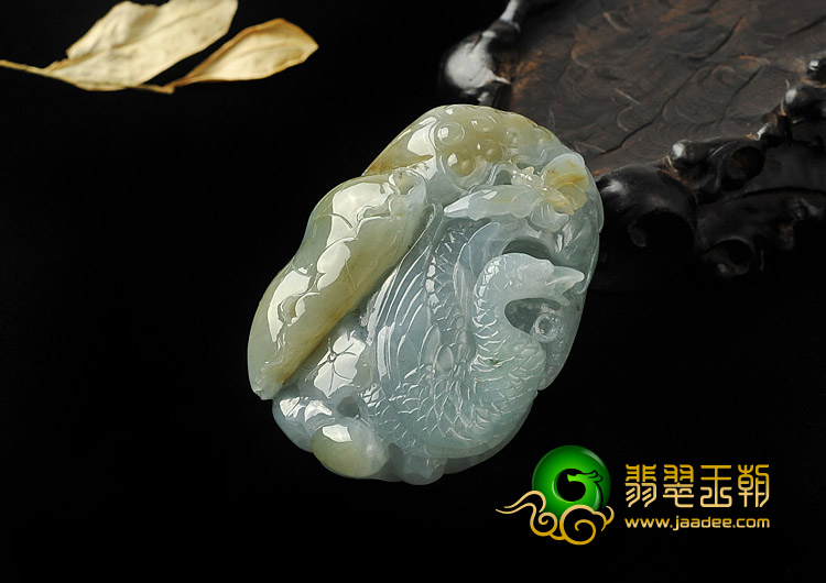 糯冰种褐黄翡晴水缅甸翡翠A货一路连科挂件