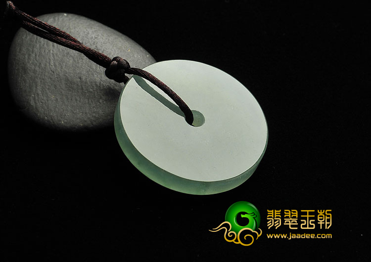 冰种飘花缅甸翡翠A货平安扣挂件