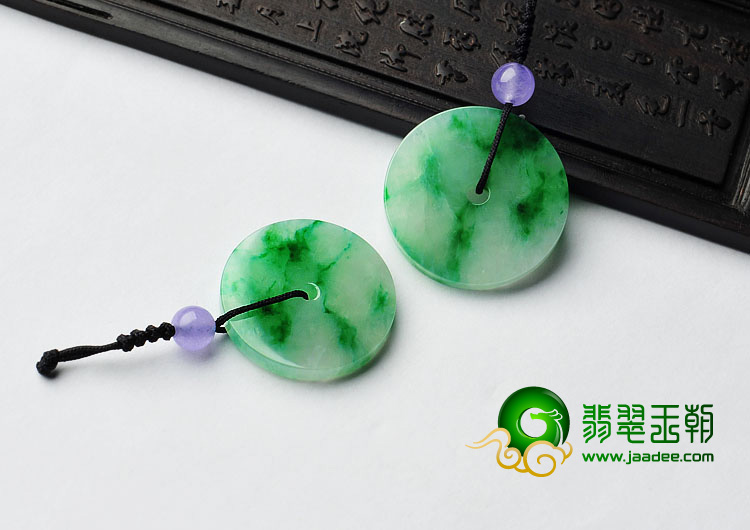 冰种飘翠缅甸翡翠A货平安扣挂件（单价）