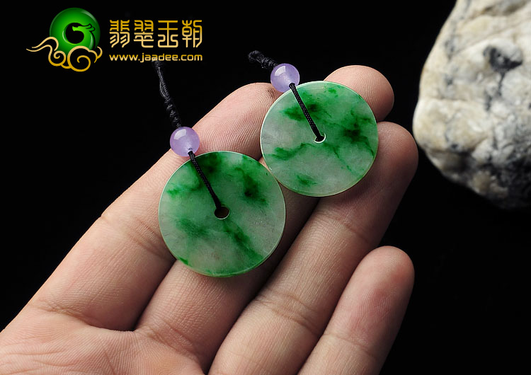 冰种飘翠缅甸翡翠A货平安扣挂件（单价）