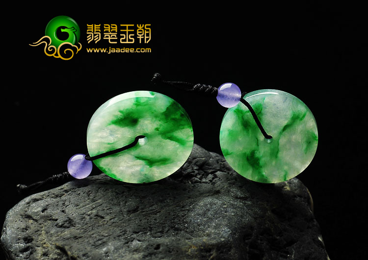 冰种飘翠缅甸翡翠A货平安扣挂件（单价）
