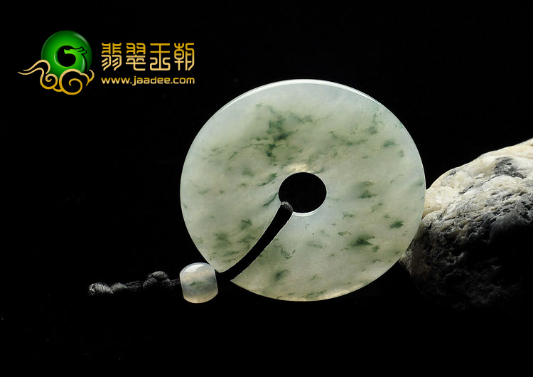 冰种飘花缅甸翡翠A货平安扣挂件