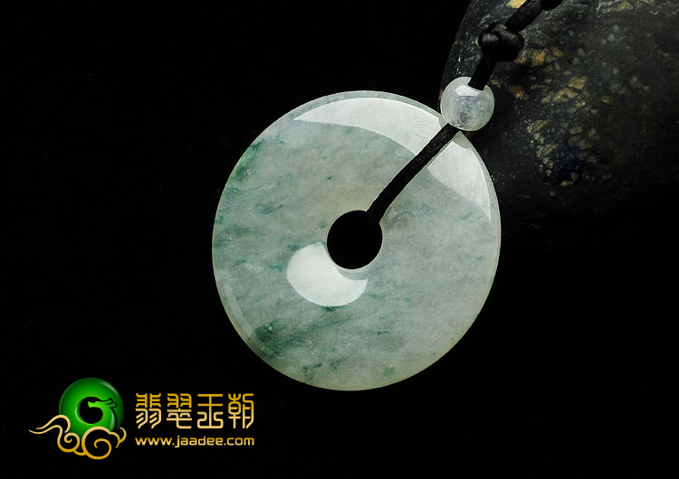 冰种飘花缅甸翡翠A货平安扣挂件