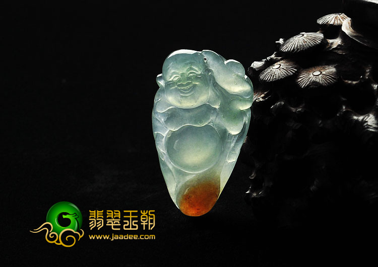 冰种晴水黄翡缅甸翡翠A货逍遥佛挂件