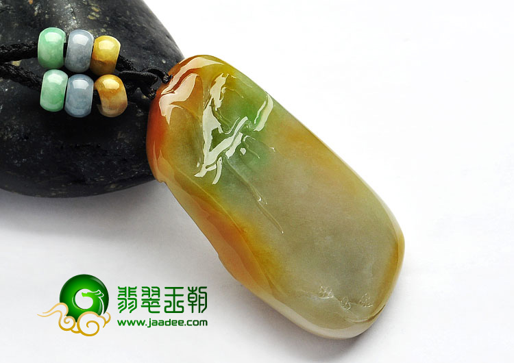 （超值推荐）糯冰种黄加绿山水挂件