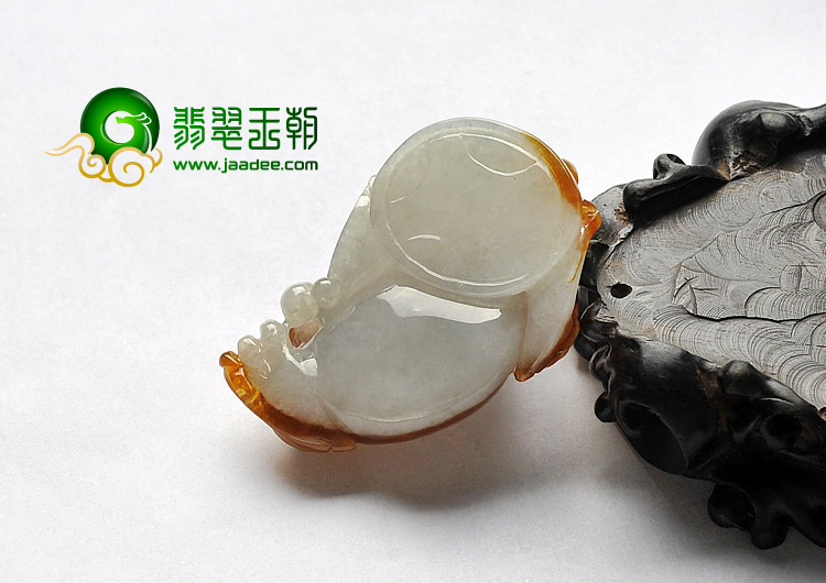 糯冰种褐黄翡缅甸翡翠A货貔貅挂件