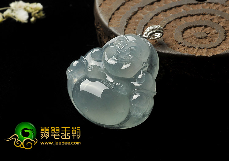 冰种晴水缅甸翡翠A货玉佛挂件