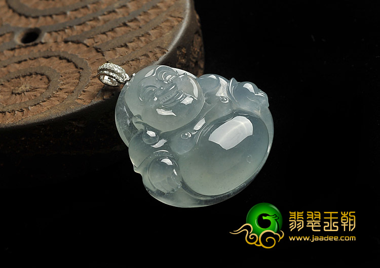 冰种晴水缅甸翡翠A货玉佛挂件