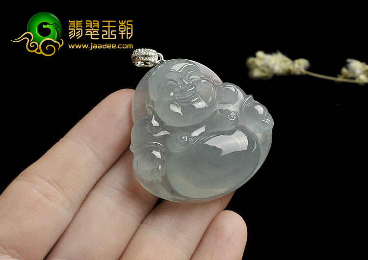冰种晴水缅甸翡翠A货玉佛挂件