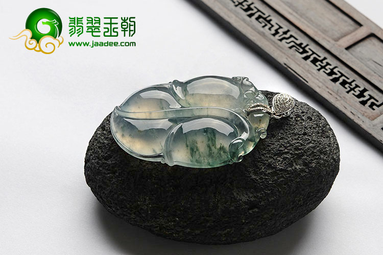 冰种飘花缅甸翡翠A货叶子挂件