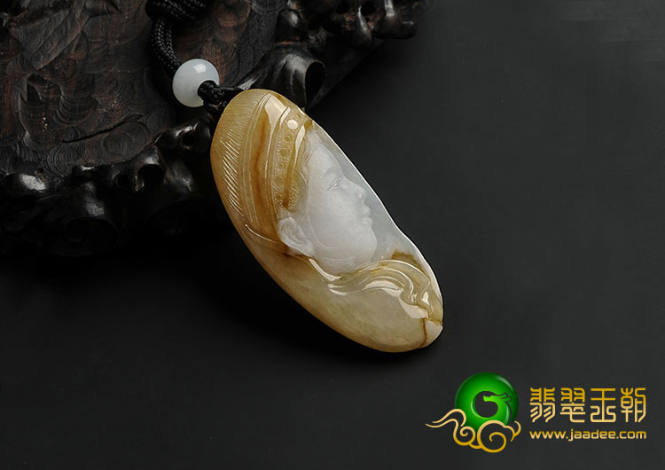 （一口价扫货）糯冰种黄翡缅甸翡翠A货阿诗玛挂件（一对）