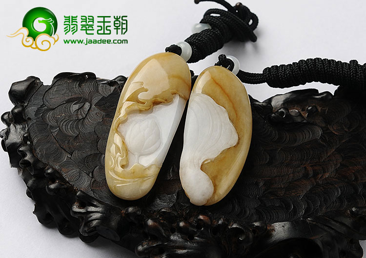 （一口价扫货）糯冰种黄翡缅甸翡翠A货阿诗玛挂件（一对）
